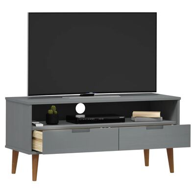 vidaXL Tv-meubel MOLDE 106x40x49 cm massief grenenhout grijs