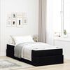 vidaXL Bedframe met matras met matras 2 pcs Zwart Stof