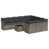 vidaXL 11-delige Loungeset met kussens poly rattan grijs