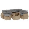 vidaXL 8-delige Loungeset met kussens poly rattan beige