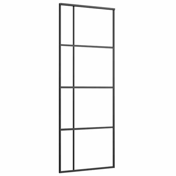 vidaXL Schuifdeur met beslag 76x205 cm ESG-glas en aluminium