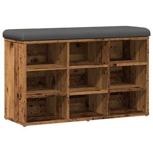 vidaXL Schoenenbank 82x32x50 cm bewerkt hout oud houtkleurig