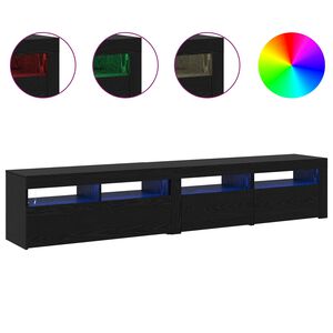 vidaXL TV-kast 2 pcs Zwart Eiken 210 x 35 x 40 cm Bewerkt hout