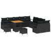 vidaXL Tuin Sofa Set met kussen met opslag 13 pcs Zwart