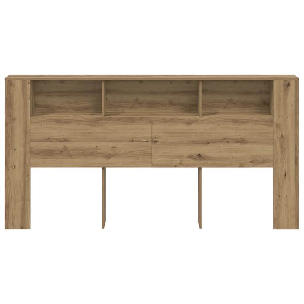 vidaXL Hoofdbordkast 200x18,5x102,5 cm bewerkt hout artisanaal eiken