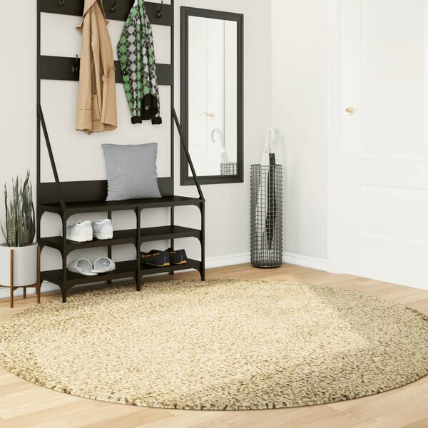 vidaXL Vloerkleed PAMPLONA shaggy hoogpolig modern &Oslash; 200 cm goudkleur
