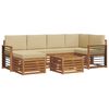vidaXL Buiten bankenset 7 st Natuurlijk en Beige Polyester
