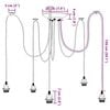 vidaXL Hanglamp met 5 lamphouders E27 metaal zwart