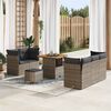 vidaXL Tuin Sofa Set 8 pcs Grijs Poly riet en gepoedercoat staal