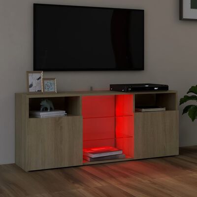 vidaXL Tv-meubel met LED-verlichting 120x30x50 cm sonoma eikenkleurig