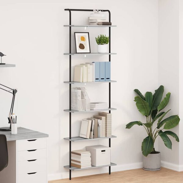 vidaXL Boekenkast Grijs Sonoma 60 x 24 x 203 cm Bewerkt hout