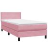 vidaXL Boxspring met matras en LED fluweel roze 100x220 cm