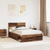 vidaXL Bedframe met hoofdeinde Oudhout 120 x 200 cm Bewerkt hout