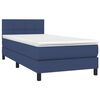 vidaXL Boxspring met matras stof blauw 80x200 cm