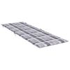 vidaXL Ligbedkussen 186x58x4 cm oxford stof ruitpatroon grijs