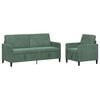 vidaXL Bankenset met opbergruimte 2 st Zeegroen Polyester