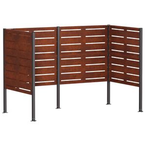 vidaXL Afvalcontainer scherm 167 x 85 x 113 cm weervast staal