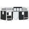 vidaXL Bunkbed voor kinderen met gordijnen Wit en zwart 90 x 200 cm