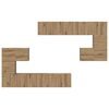 vidaXL TV Eenheden Wandgemonteerd 4 pcs Artisan Eiken Bewerkt hout