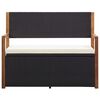 vidaXL Opbergbankje 115 cm poly rattan en massief acaciahout zwart