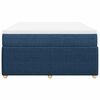 vidaXL Boxspring met matras stof blauw 140x200 cm