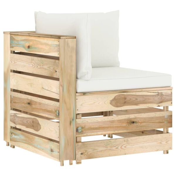 vidaXL 8-delige Loungeset met kussens groen ge&iuml;mpregneerd hout