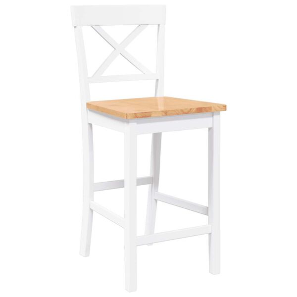 vidaXL Barkrukken 2 stuks Wit Massief Hout Rubber