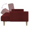 vidaXL Slaapbank 2-zits met voetenbank stof wijnrood