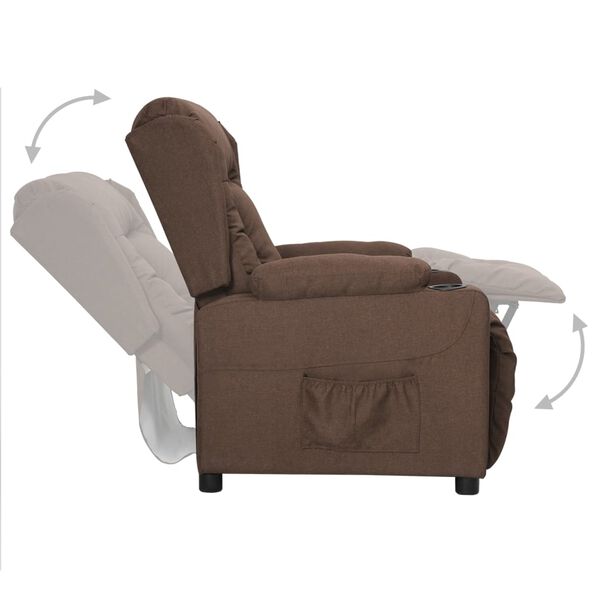 vidaXL Fauteuil verstelbaar stof taupe