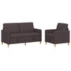 vidaXL Bankenset met opbergruimte 2 st Donkerbruin Polyester
