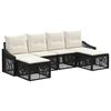 vidaXL Tuinbankenset 6 st 6-zits Zwart poly rattan