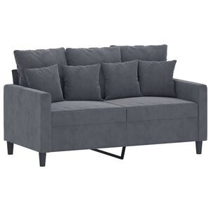 vidaXL Tweezitsbank 120 cm fluweel donkergrijs