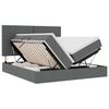 vidaXL Opslag bed met hoofdeinde Donkergrijs 180 x 200 cm Stof