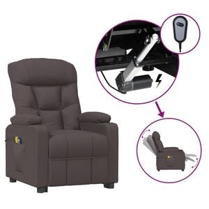 vidaXL Massagestoel elektrisch verstelbaar stof donkerbruin