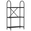 vidaXL Boekenkast 3-laags 60 x 30 x 109 cm Bewerkt hout Zwart Eiken