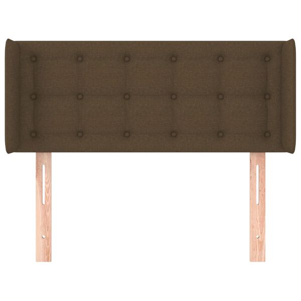 vidaXL Hoofdbord met randen 103x16x78/88 cm stof donkerbruin