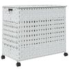 vidaXL Wasmand op wielen 66x35x60 cm rattan wit