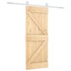 vidaXL Schuifdeur 85 x 210 cm Massief Grenenhout (Niet-Behandeld)