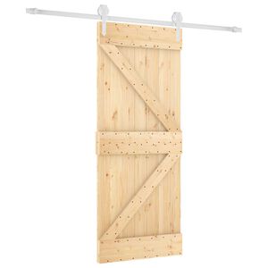vidaXL Schuifdeur 85 x 210 cm Massief Grenenhout (Niet-Behandeld)