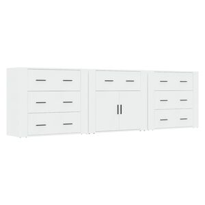 vidaXL Dressoirs 3 st bewerkt hout wit
