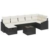 vidaXL Bankstel met kussen met opslag 8 pcs Zwart poly rattan