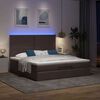vidaXL Ottoman bed met matrassen en LED's 200x200cm stof donkerbruin