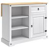 vidaXL Keuken Eiland Set 2 st Wit en Honing Was 112 x 70 x 91,5 cm