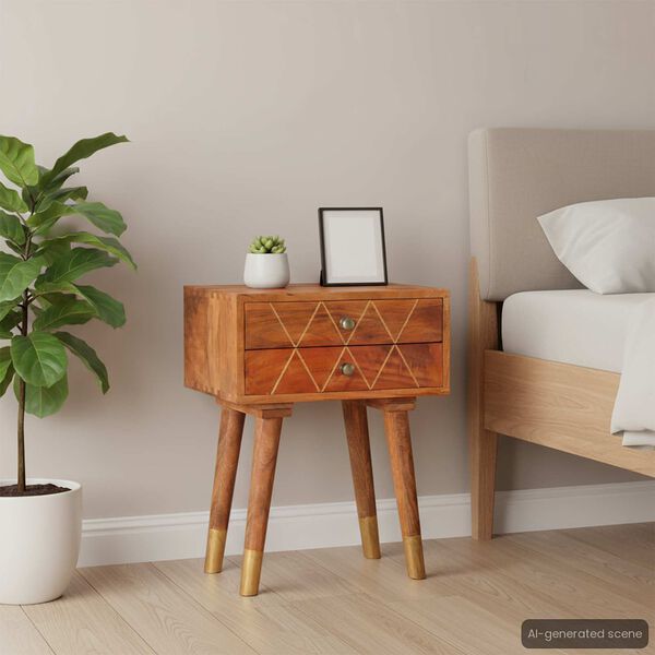 vidaXL Nachtkastje 43x30x58 cm massief mangohout