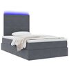 vidaXL Opbergbed met LED met matras Donkergrijs 120 x 190 cm Fluweel