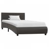 vidaXL Bedframe met LED kunstleer grijs 90x200 cm