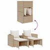 vidaXL 5-delige Tuinbankstel met kussens stapelbaar beige poly rattan