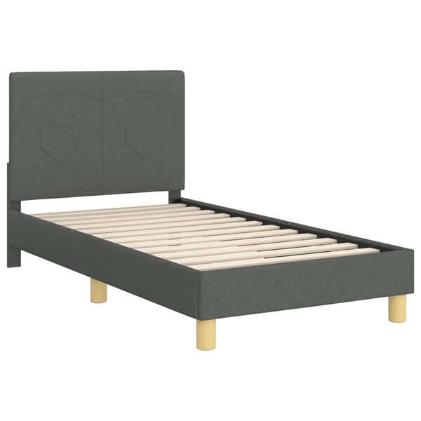 vidaXL Bedframe voor kinderen met hoofdbord Donkergrijs 80 x 160 cm