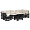 vidaXL Tuinbankenset 8 st Zwart en Cream Wit poly rattan