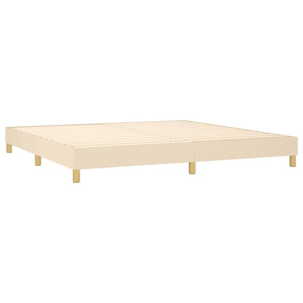 vidaXL Boxspring bed stof cr&egrave;mekleurig 200x200 cm